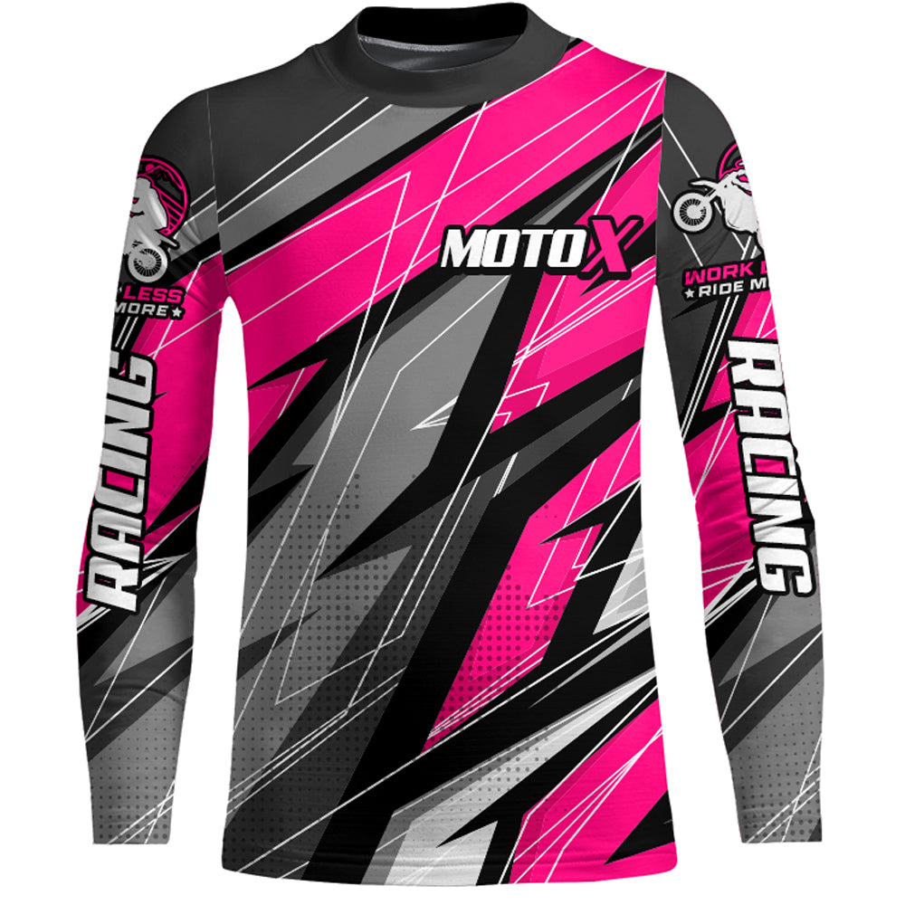 Pink Motocross Racing Jersey Kid Women Men Dirt Bike Shirt Upf30+ Off-Road Racing Shirt XM249