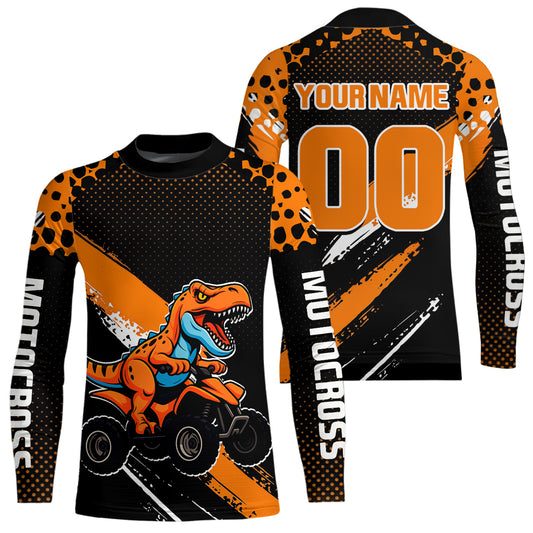 Orange ATV Motocross Racing Jersey Adult Kid Dinosaur ATV Riding Shirt Quad Jersey MX129