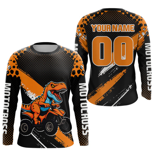 Orange ATV Motocross Racing Jersey Adult Kid Dinosaur ATV Riding Shirt Quad Jersey MX129