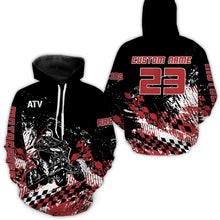 Load image into Gallery viewer, Custom ATV Motocross Hoodie for Men Women Quad Bike Shirt Red ATV Racing Hoodie MHATV09