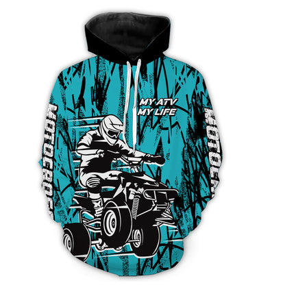 Custom ATV Motocross Hoodie for Adult Men Women Quad Bike Shirt ATV Hoodie MHATV11