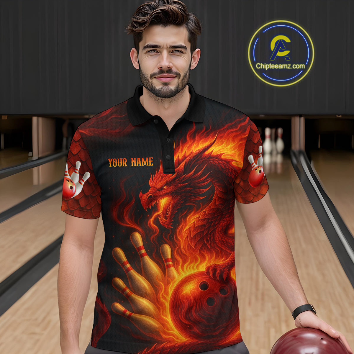 Dragon Bowling Shirts Women Men Team Custom Flame Bowling Jerseys for Bowlers MBL143