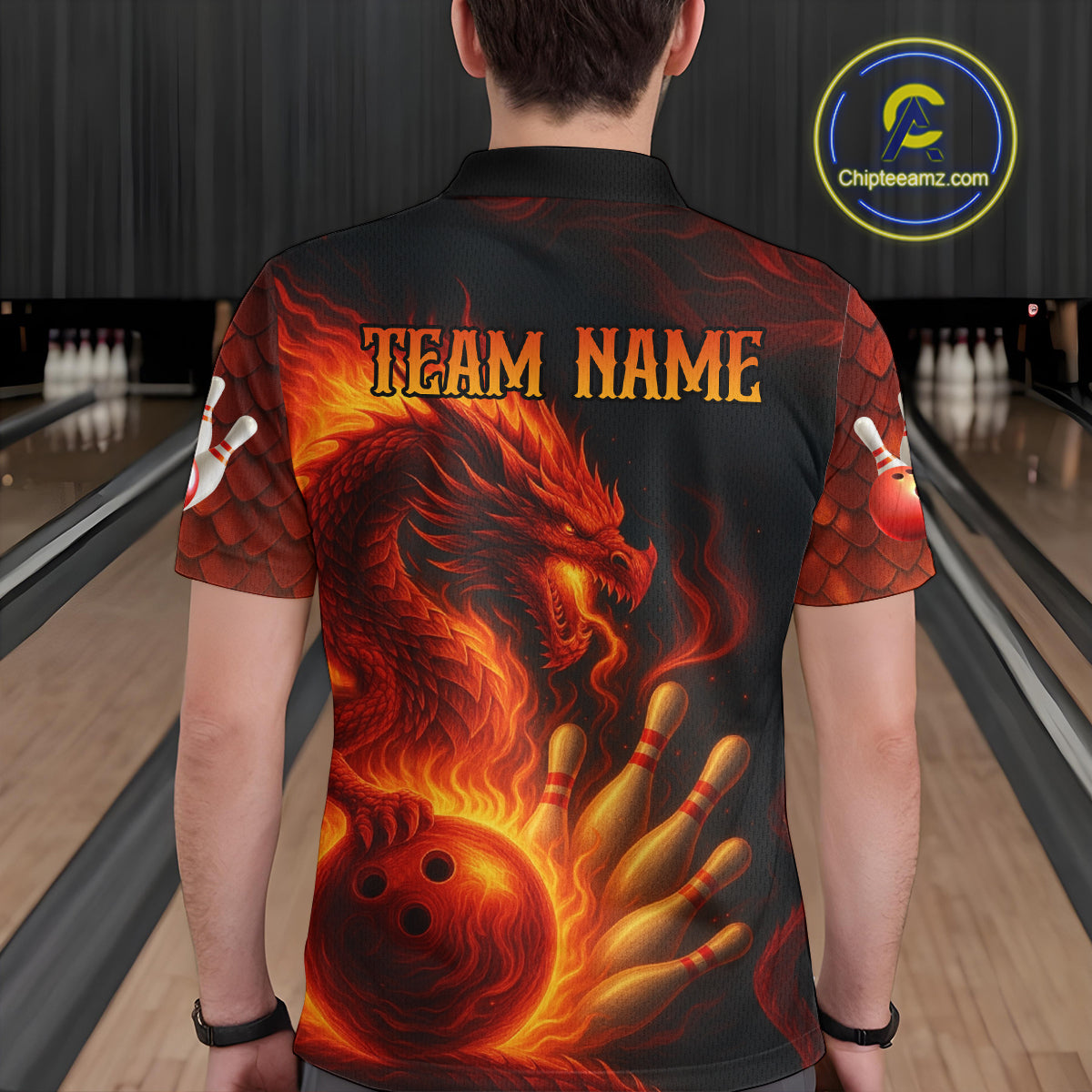 Dragon Bowling Shirts Women Men Team Custom Flame Bowling Jerseys for Bowlers MBL143