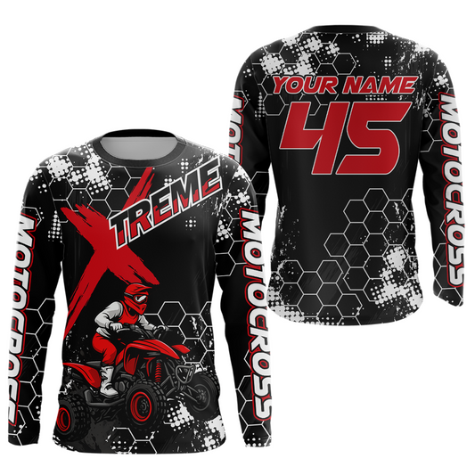 Custom ATV Racing Jersey Red-Black ATV Motocross Shirt ATV Jersey for Men Kid Women MX117