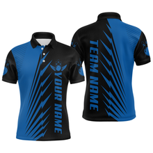 Load image into Gallery viewer, Custom Blue Bowling Shirts for Men Women Team Bowling Polo &amp; 1/4 Zip Shirt MBL48