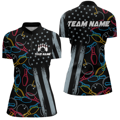 Customize Bowling Shirts for Men Women and Team Bowling Polo & 1/4 Zip Shirt MBL52