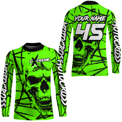 Motocross Racing Jersey Green Upf30+ Dirt Bike Shirt MX Off-Road Motorcycle Shirt XM291