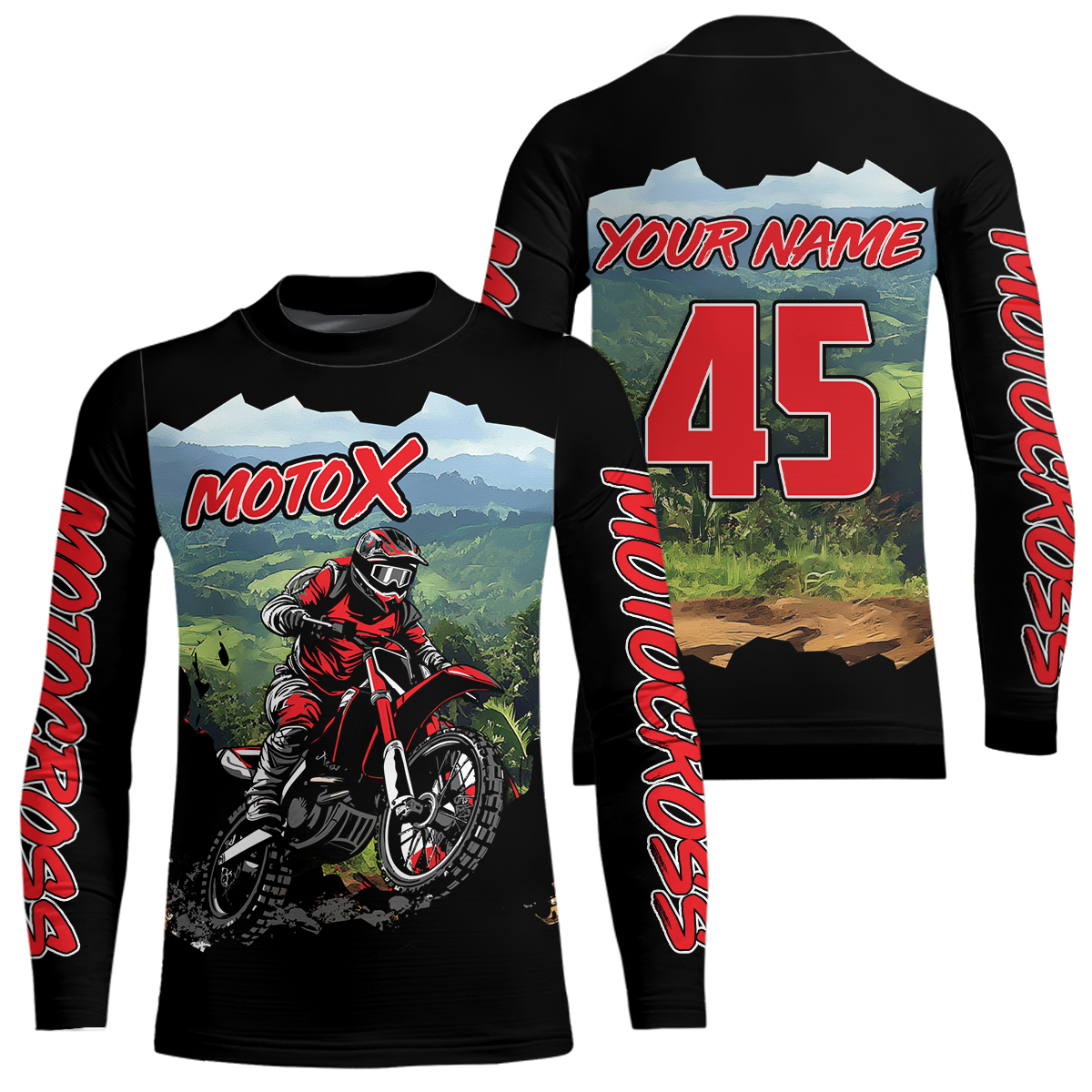 Black Motocross Jersey Custom Dirt Bike Shirts Men Kid Women Riding Moto Shirts XM336