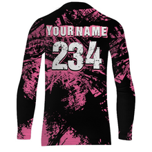 Load image into Gallery viewer, Racing Jersey Pink Black Motocross Shirt Girl Women UPF30+ Motorcycle Off-Road Shirt XM218