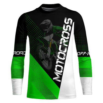 Motocross Racing Jersey Upf30+ Dirt Bike Shirt Green Motorcycle Off-Road Shirt XM287