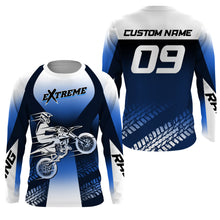Load image into Gallery viewer, Custom Motocross Jersey UPF30+ Dirt Bike MX Racing Blue Men Women Kid Off-Road Motorcycle Shirt XM115