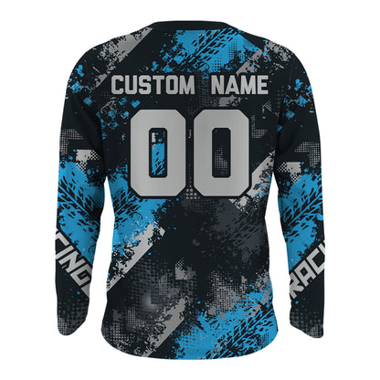 Blue Motocross Racing Jersey Men Kid Women Upf30+ Dirt Bike Shirt MX Off-Road Jersey XM247