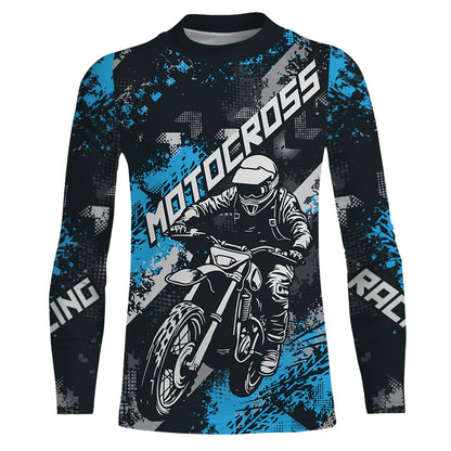 Blue Motocross Racing Jersey Men Kid Women Upf30+ Dirt Bike Shirt MX Off-Road Jersey XM247