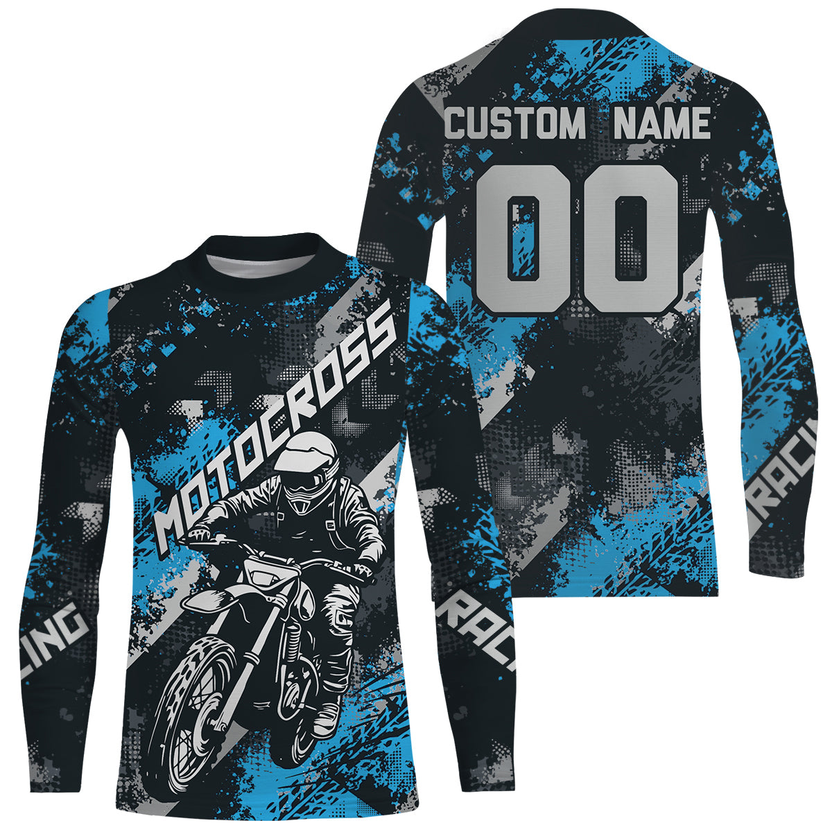Blue Motocross Racing Jersey Men Kid Women Upf30+ Dirt Bike Shirt MX Off-Road Jersey XM247