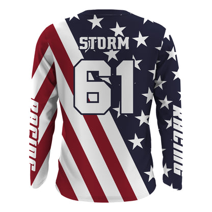 ATV Motocross Jersey American Flag Upf30+ Quad Bike Racing Jersey Men Women Kid MX41