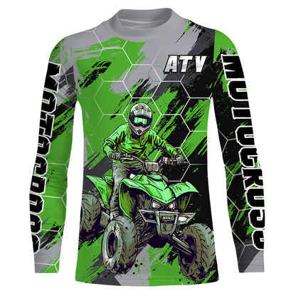 ATV Motocross Racing Jersey Green UPF30+ ATV Quad Bike Jersey Youth Men Women Kid MX43