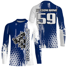 Load image into Gallery viewer, ATV Motocross Jersey UPF30+ Blue Quad Bike Shirt Men Youth Kid Off-road Racing Jersey MX59