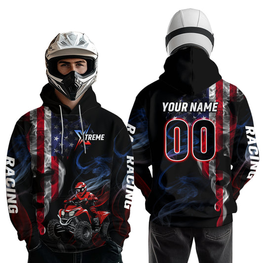 US Flag ATV Motocross Hoodie Custom ATV Off-Road Quad Bike Hoodie for Men Women HOT26