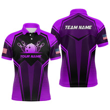 Load image into Gallery viewer, Custom Purple Bowling Jersey for Men Bowling Team Shirts Bowling Uniform Polo &amp; 1/4 Zip HNT158