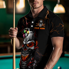 Load image into Gallery viewer, Thunder Skull Billiard Jerseys Men Polo &amp; 1/4 Zip Shirt Skull 8 Ball Pool Billiard NNT03