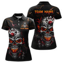Load image into Gallery viewer, Thunder Bowling Jerseys Women Polo &amp; 1/4 Zip Shirt Skull Bowling Shirt for Women HNT01