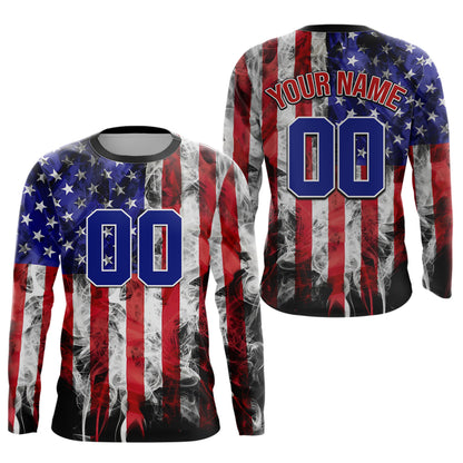 Youth US Flag Dirt Bike Jersey Off-Road Shirt Custom Motocross Jersey UPF30+ Kid Men Women DNT72