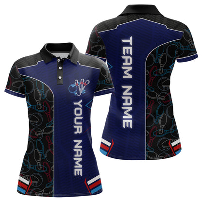 Bowling Jersey for Women Personalized Bowling Gifts for Women Bowling Team Shirts with Name Polo & 1/4 Zip HNT29