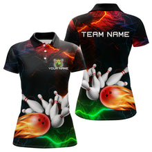Load image into Gallery viewer, Custom Colorful Lightning Bowling Jersey for Women Bowling Uniform Polo &amp; 1/4 Zip Bowling Team Shirts HNT113