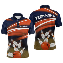 Load image into Gallery viewer, Custom Orange Bowling Jersey Bowling Team Shirts For Men Bowling League Polo &amp; 1/4 Zip HNT163
