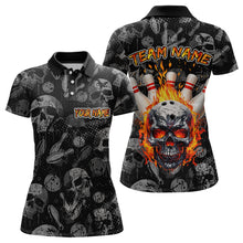 Load image into Gallery viewer, Women Skull Custom Bowling Team Shirts Unisex Bowling Women Short Sleeve Polo &amp; Quarter-Zip HNT42