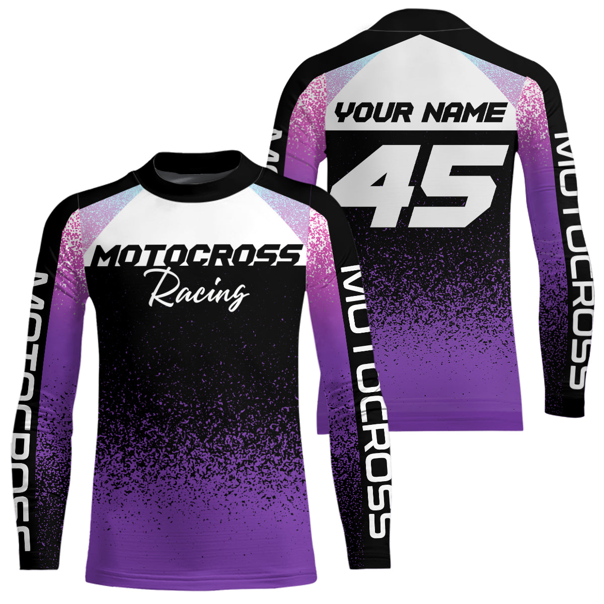 Custom Purple Motocross Shirts Kid Adult Motocross MX Off-Road Motocycle Shirt UPF30+ DNT63