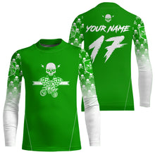 Load image into Gallery viewer, Custom Green Skull Motocross Shirts for Kid Adults Youth Motocross Jersey UPF30+Dirt Bike DNT70