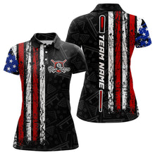 Load image into Gallery viewer, American Flag Billiard Jerseys 8 Ball Pool Billiard Shirts for Women Polo &amp; 1/4 Zip Shirt NNT05