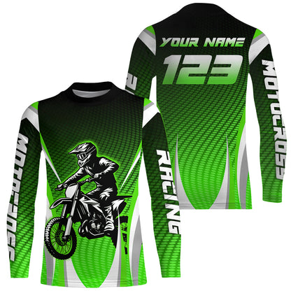 Green Youth Dirt Bike Jersey Custom Motocross Jersey Men Women Kid Upf30+ Off-Road Jersey DNT75