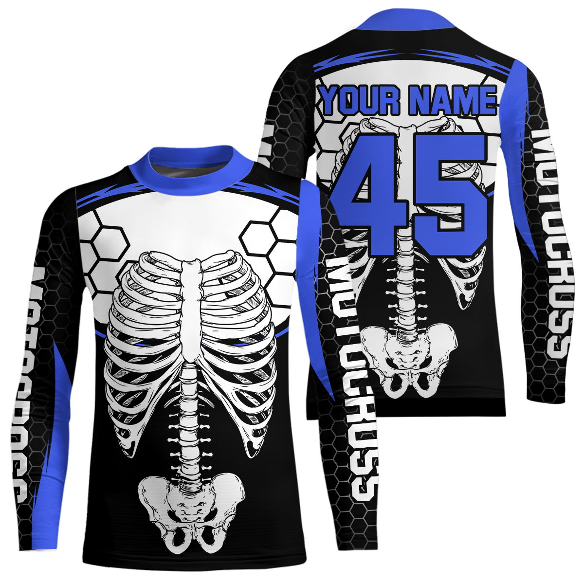 Blue Bone Motocross Racing Jersey UPF30+ MX Racing Dirt Bike Jersey Kid Men Women DNT01