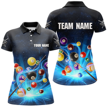 Load image into Gallery viewer, Custom Galaxy 8 Ball Billiard Shirts for Women Billiard Team Shirts Billiard League Polo &amp; 1/4 Zipper NNT85