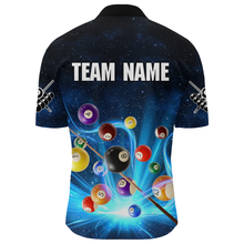 Load image into Gallery viewer, Custom Galaxy 8 Ball Billiard Shirts for Men Billiard Team Shirts Billiard League Polo &amp; 1/4 Zipper NNT85