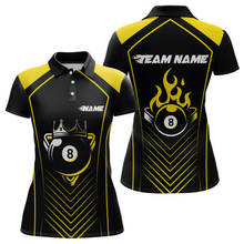 Load image into Gallery viewer, Customized Yellow 8 Ball Pool Crown Women's Billiard Shirts, Billiard Team Shirts Polo &amp; 1/4 Zip Shirts NNT37