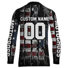 Load image into Gallery viewer, US Flag Women Motocross Shirt Racing Jersey UPF30+ Dirt Bike Jersey Off-Road Shirt DNT69