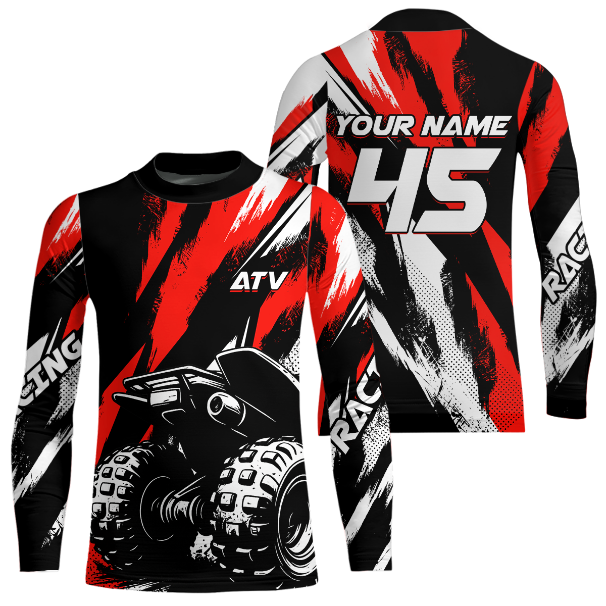 Custom Red ATV Motocross Jersey Racing Shirts UPF30+ Off-Road Jersey Kid Men Women DNT11