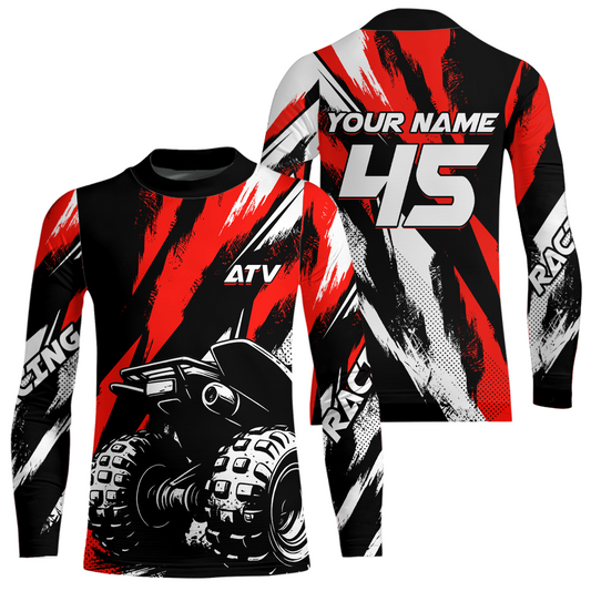 Custom Red ATV Motocross Jersey Racing Shirts UPF30+ Off-Road Jersey Kid Men Women DNT11