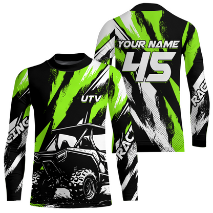 Green UTV Motocross Shirt Kid Men Women UPF30+ Off-Road UTV Racing Jersey DNT28