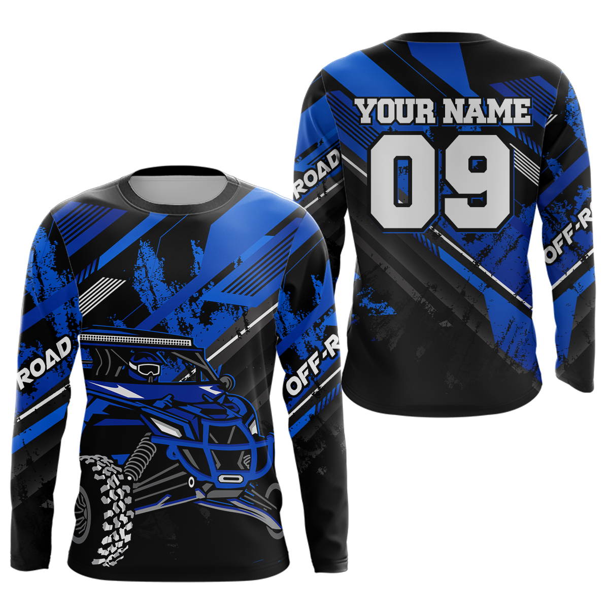 Custom Blue UTV Motocross Racing Shirt Kid Men Women UTV Off-Road Shirts UPF30+ DNT25