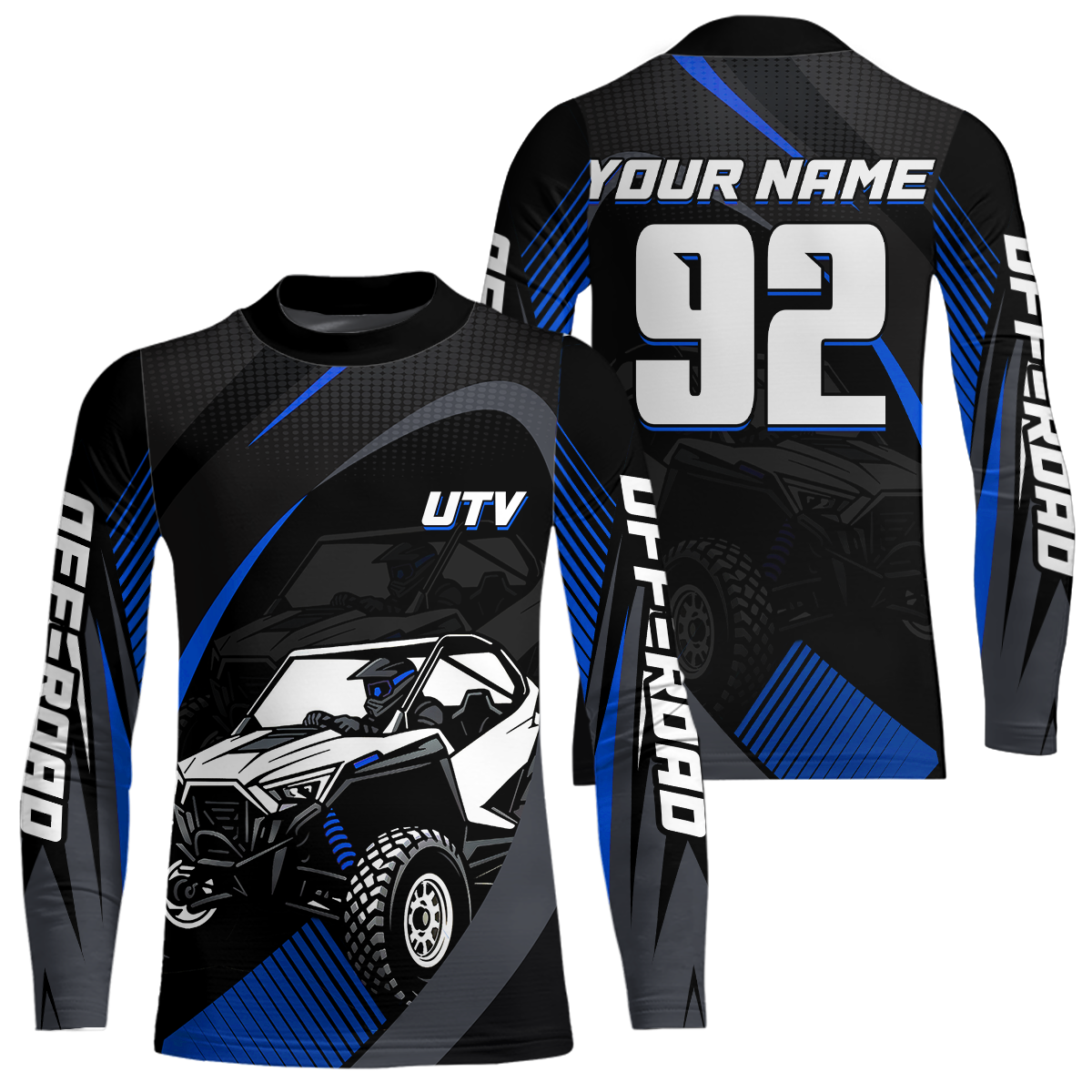 Blue UTV Motocross Racing Shirt Kid Men Women Custom UTV Off-Road Shirts UPF30+ DNT27