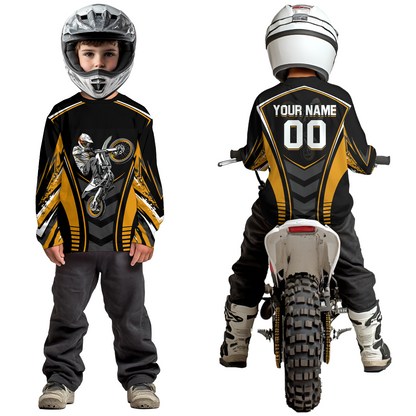 Orange Youth Dirt Bike Jersey MX Off-Road Motocross Shirt Racing Shirt Kid Men Women DNT55