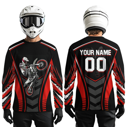 Red Youth Dirt Bike Jersey MX Off-Road Motocross Shirt Racing Shirt Kid Men Women DNT55