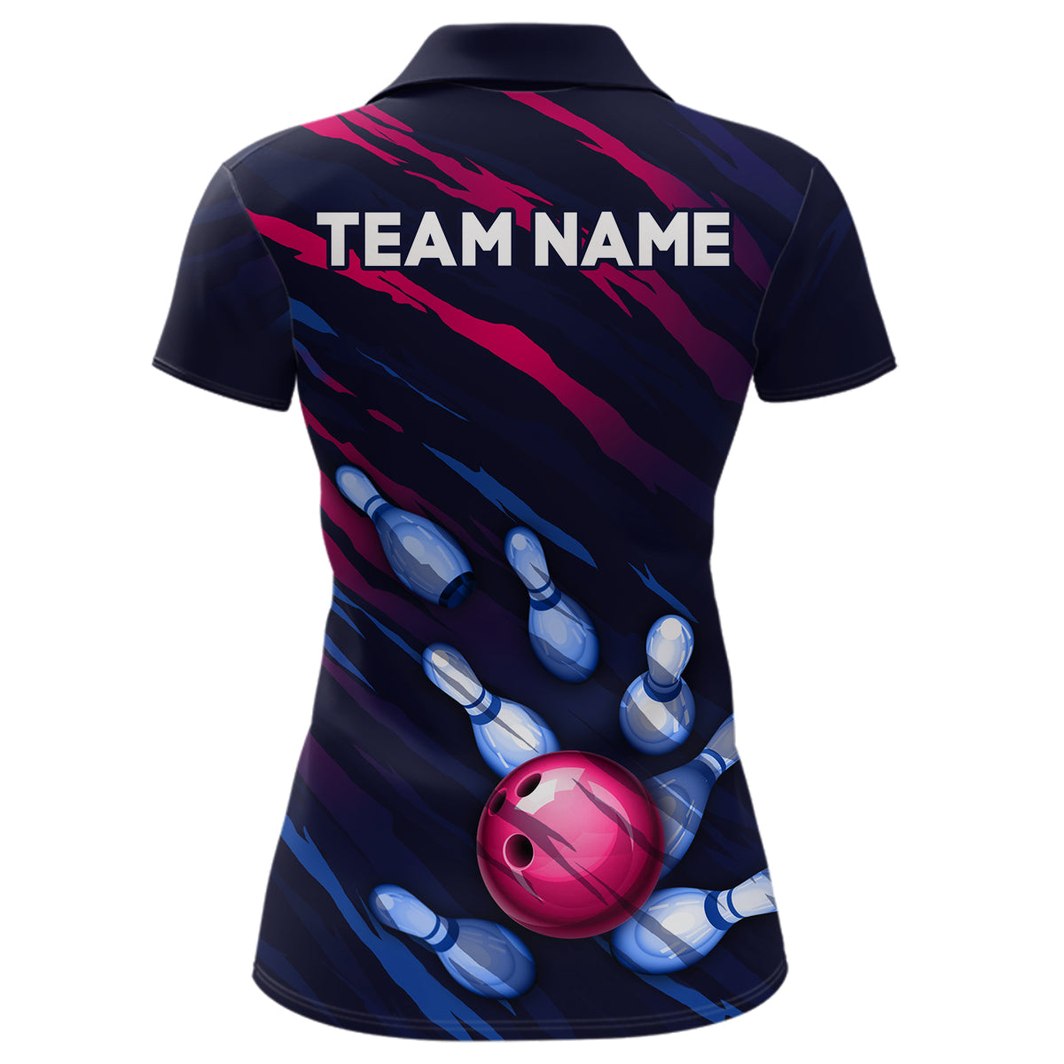 Custom Bowling Jersey Men And Women Custom Bowling Shirts Unisex Navy Polo Bowling Team Shirt CP04