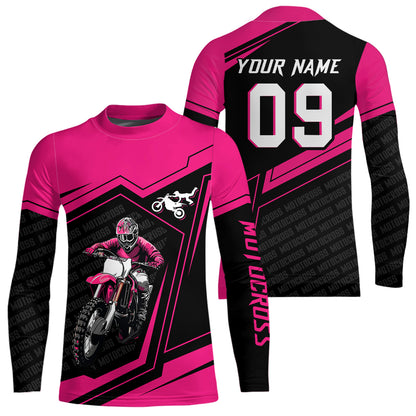 Custom Motocross Jersey Pink Dirt Bike Clothes Upf30+ Mens Women Motorcycle Jersey| CTP58