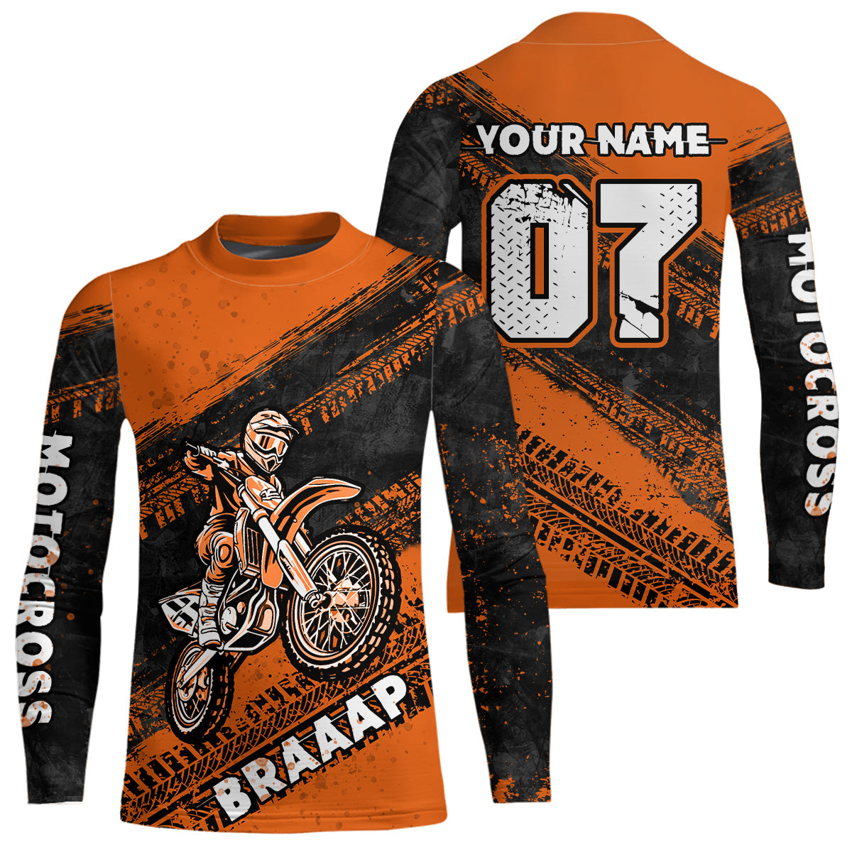 Custom Motocross Jersey Orange Mens Women Upf30+ Dirt Bike Jersey Racing Shirt| CTP09