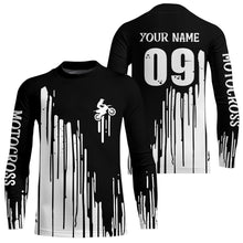 Load image into Gallery viewer, Adult&amp;Kid black custom dirt bike jersey Motocross jersey upf30+ mens women Motocross Shirt| CTP06